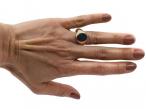 Retro Oval Bloodstone Signet Ring in 9kt Yellow Gold