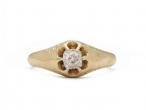 Antique 0.20ct Old Mine cut diamond solitaire ring in gold