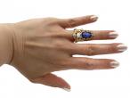 Art Nouveau style sapphire, pearl and diamond mermaid ring