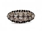 Victorian tinted brown diamond navette cluster ring in 18kt gold