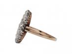 Edwardian diamond oval cluster engagement ring in 18kt gold
