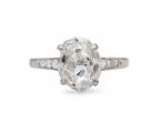 Antique 3.25ct oval Old Mine cut diamond solitaire engagement ring