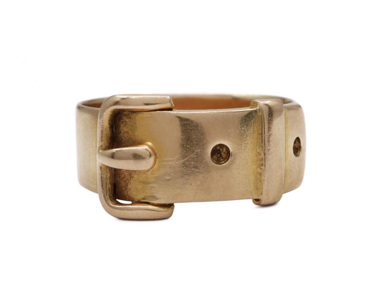 1881 Victorian 18kt yellow gold buckle ring
