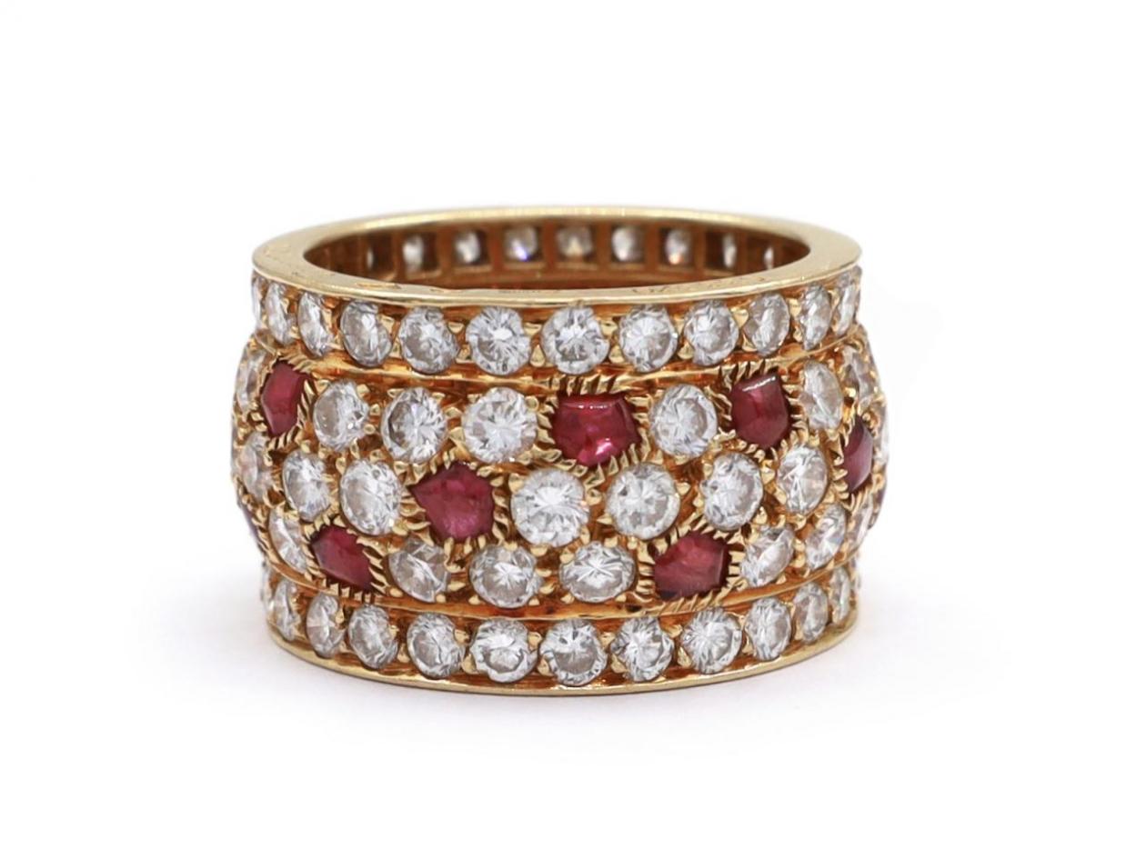 Vintage Cartier Nigeria collection ruby and diamond ring