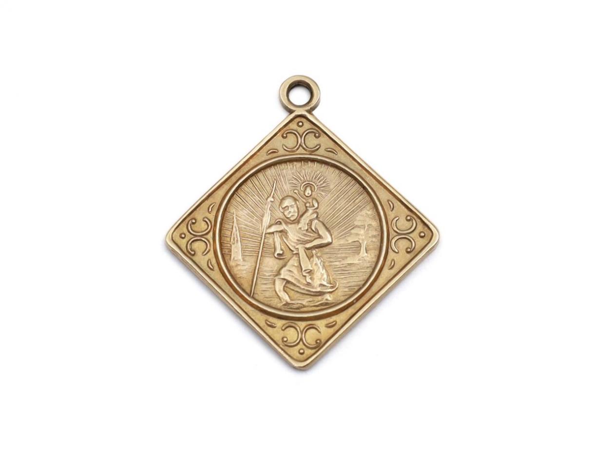 1960s vintage St. Christopher medallion in 9kt yellow gold