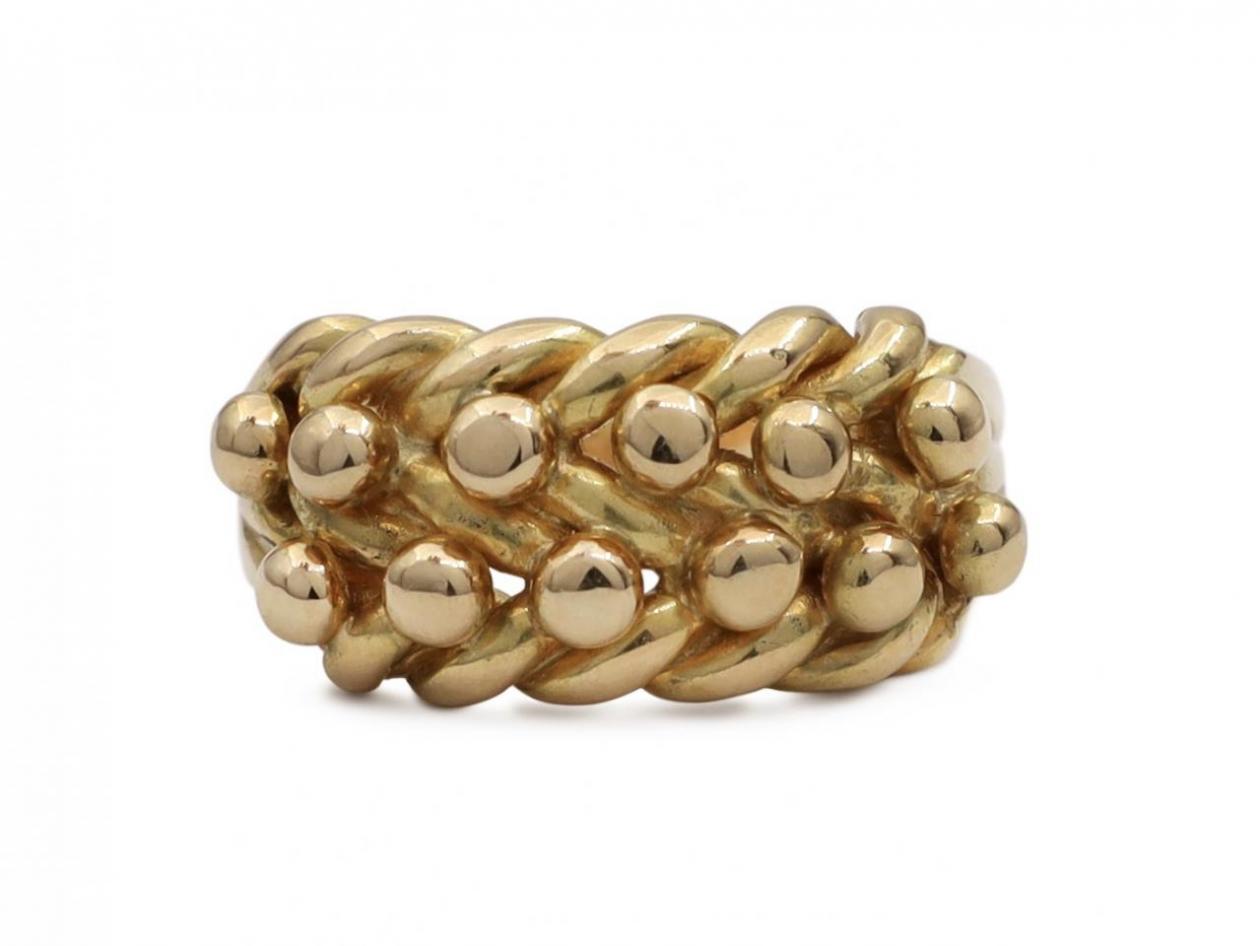 Heavy retro 1960s keeper ring in 18kt yellow gold