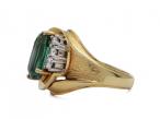 Vintage 3.00ct green tourmaline and diamond cocktail ring in 18kt gold