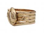 1899 diamond double serpent ring in 18kt yellow gold