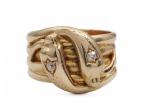 1899 diamond double serpent ring in 18kt yellow gold