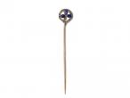 Victorian sapphire and diamond shamrock stickpin in silver on gold