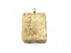Antique mini vinaigrette gilted silver rectangular pendant