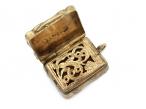 Antique mini vinaigrette gilted silver rectangular pendant