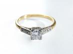 Art Deco Diamond Flanked Solitaire in Platinum & 18kt Yellow Gold