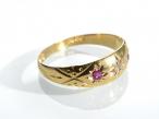 Edwardian diamond and ruby gypsy ring in 18kt gold