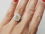 Vintage 1.10ct pale yellow diamond floral cluster ring