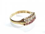 Victorian Ruby & Diamond Double Row Ring in Gold