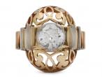 Retro Jean Després diamond open bombe shield ring