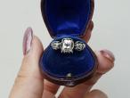 Early Victorian Old Mine cut diamond tulip engagement ring