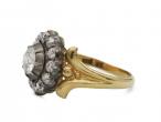 1950s Victorian inspired diamond cluster engagement ring