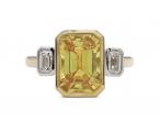 Contemporary 2.50ct fancy yellow sapphire and diamond ring