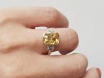 Contemporary 2.50ct fancy yellow sapphire and diamond ring