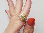 Contemporary 2.50ct fancy yellow sapphire and diamond ring
