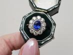 1950s Ceylon sapphire and diamond floral cluster ring