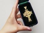 Victorian Etruscan revival Celtic cross pendant in gold