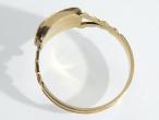 Georgian 18kt yellow gold and black enamel mourning ring