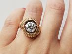1960s ribbed twist 2.50ct diamond solitaire engagement ring
