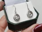 Retro rose cut diamond drop earrings in 18kt white gold