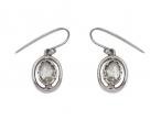 Retro rose cut diamond drop earrings in 18kt white gold