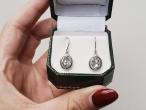Retro rose cut diamond drop earrings in 18kt white gold
