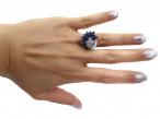 1960s diamond and marquise sapphire fancy cluster ring