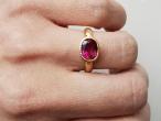 Pink tourmaline East to West solitaire ring by Gaetano Chiavetta