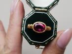 Pink tourmaline East to West solitaire ring by Gaetano Chiavetta