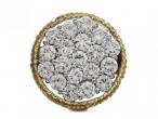1970s circular diamond cluster ring with terraced texture