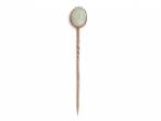 Antique oval opal stick pin in yellow gold