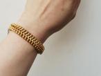 Victorian flexible braided hinge bangle in 15kt gold