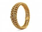 Victorian flexible braided hinge bangle in 15kt gold