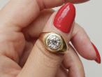 1920s 2.00ct diamond solitaire signet ring in 18kt gold