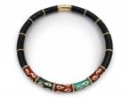 La Nouvelle Bague enamel steel and 18kt gold collar necklace