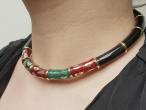 La Nouvelle Bague enamel steel and 18kt gold collar necklace