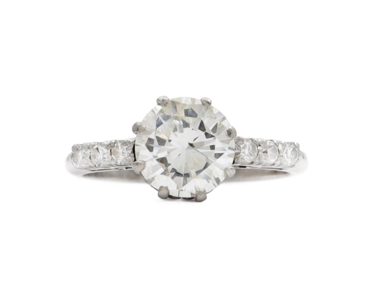 1950s 1.37ct diamond solitaire engagement ring in platinum