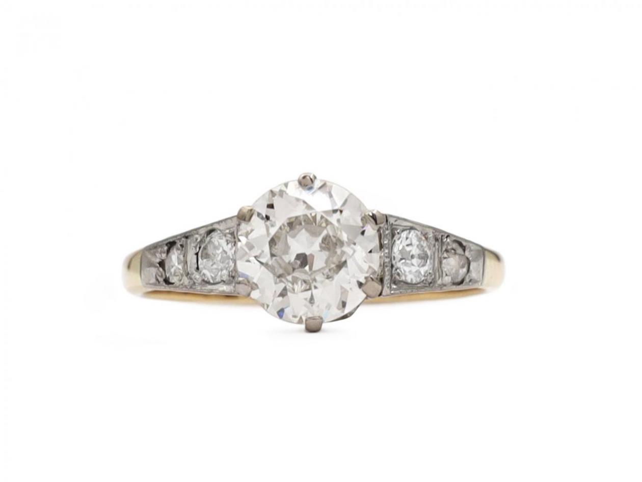 Late Edwardian diamond solitaire engagement ring
