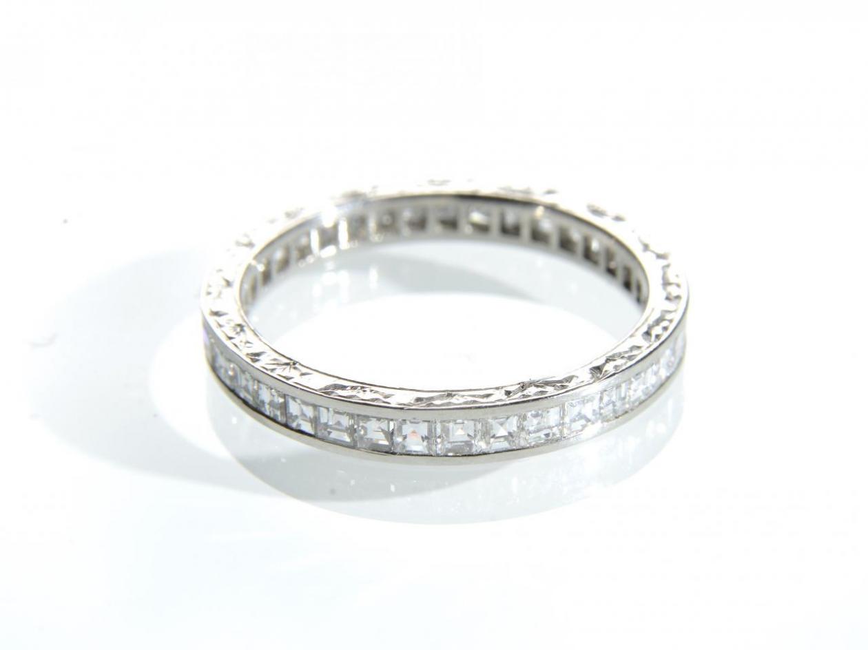 Platinum carre cut diamond full eternity ring