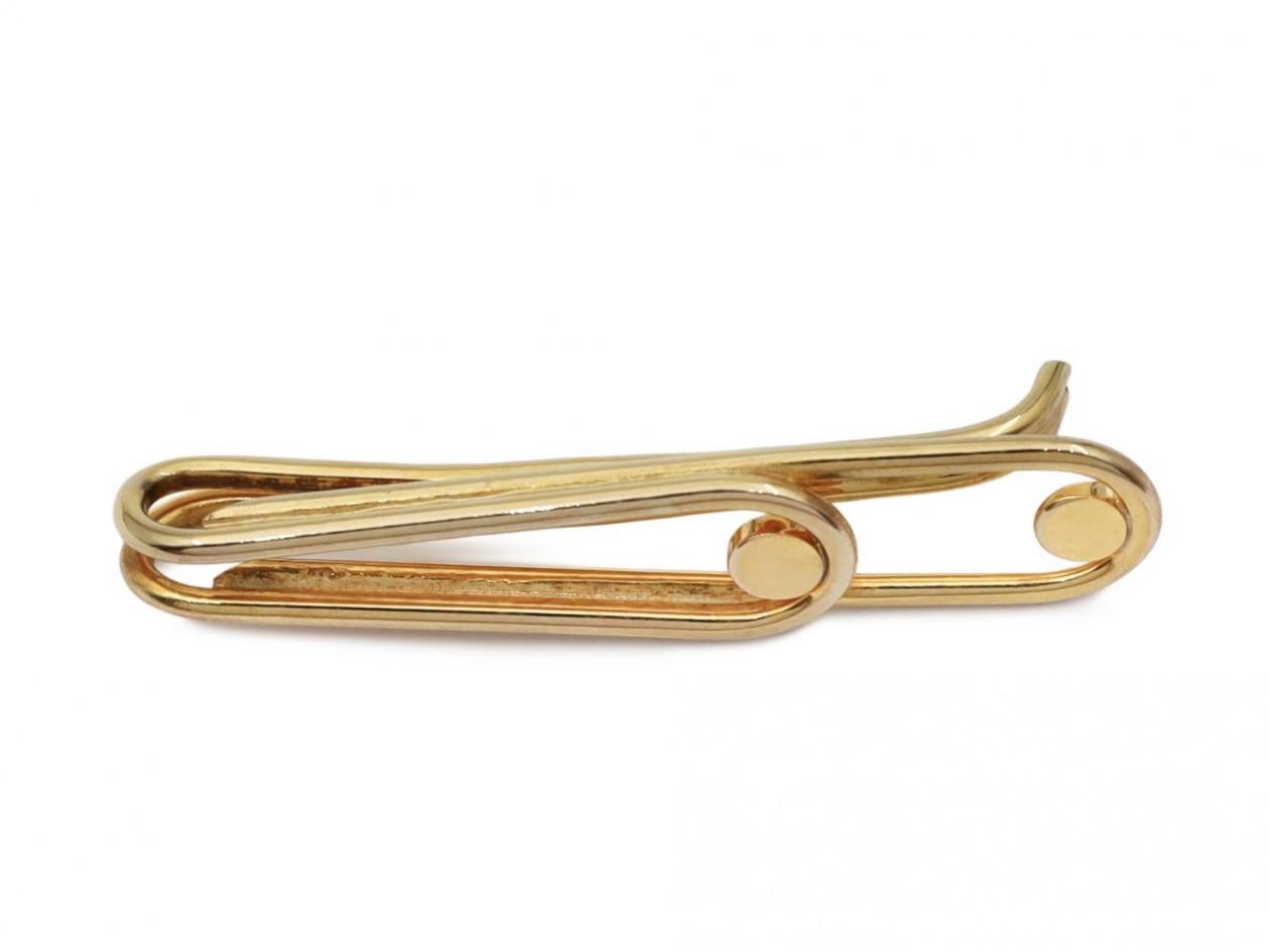 1980s tie slide in 9kt yellow gold