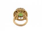 Retro 1950s peridot and diamond cocktail ring in 18kt gold