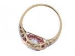 Art Deco Diamond & Ruby Target Ring – 18kt Gold & Platinum