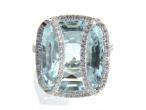 Modern Aquamarine & Diamond Cocktail Ring